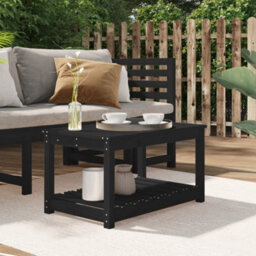 Berkfield Garden Table Black 82.5X50.5X45 Cm Solid Wood Pine