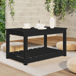 Berkfield Garden Table Black 82.5X50.5X45 Cm Solid Wood Pine - thumbnail 3