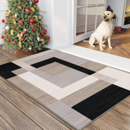 Ameha Non Slip Printed Rug Bedroom Small Bedside Mat -Carpet Geometric Style Soft Low Pile Rug For Kids Room (Milo Neutral, 60X110 Cm) - thumbnail 6