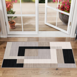 Ameha Non Slip Printed Rug Bedroom Small Bedside Mat -Carpet Geometric Style Soft Low Pile Rug For Kids Room (Milo Neutral, 60X110 Cm) - thumbnail 7