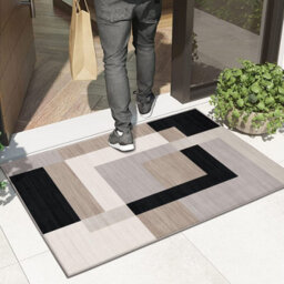 Ameha Non Slip Printed Rug Bedroom Small Bedside Mat -Carpet Geometric Style Soft Low Pile Rug For Kids Room (Milo Neutral, 60X110 Cm) - thumbnail 3