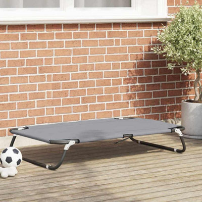 Vidaxl Dog Bed 105 X 65 X 18 Cm Steel Light Grey - image 1