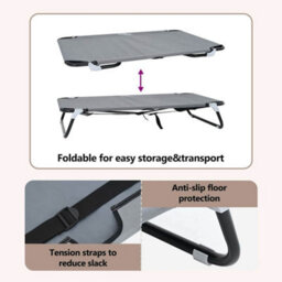 Vidaxl Dog Bed 105 X 65 X 18 Cm Steel Light Grey - thumbnail 9