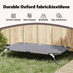 Vidaxl Dog Bed 105 X 65 X 18 Cm Steel Light Grey - thumbnail 7