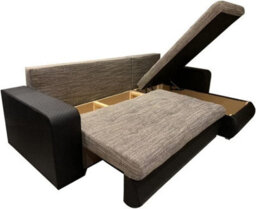 Rac3 Corner Sofa Bed With Storage - Premium Fabric, Universal Side (Black And Grey) - thumbnail 4