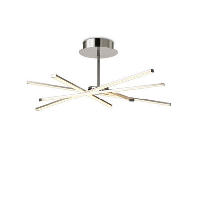 Luminosa Lighting Luminosa Star Semi Flush, 42W Led, 3000K, 3700Lm, Silver/frosted Acrylic/polishde Chrome, 3Yrs Warranty - image 1
