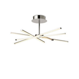 Luminosa Lighting Luminosa Star Semi Flush, 42W Led, 3000K, 3700Lm, Silver/frosted Acrylic/polishde Chrome, 3Yrs Warranty
