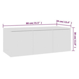 Vidaxl Tv Cabinet White 80X34X30 Cm Engineered Wood - thumbnail 3