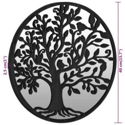 Berkfield Garden Mirror Black 40X2.5 Cm Iron Round For Outdoor Use - thumbnail 6