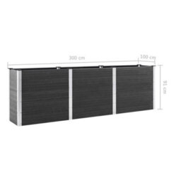 Berkfield Garden Raised Bed 300X100X91 Cm Wpc Grey - thumbnail 6