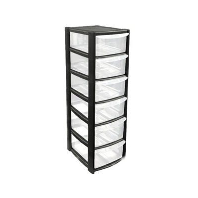 6 Large Drawer Plastic Tower Storage For School Office Home Desk Storage