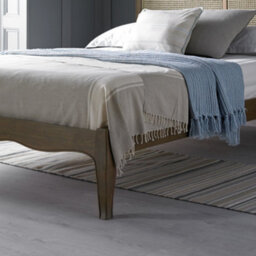 French Country Antique Loire Rattan Oak Bed Frame - Low Foot End - Double 4Ft6 Bed Frame Only - thumbnail 3