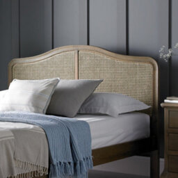 French Country Antique Loire Rattan Oak Bed Frame - Low Foot End - Double 4Ft6 Bed Frame Only - thumbnail 2