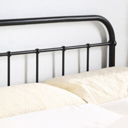 SlumberWorx Tewin Vintage Hospital Style Black King Size Metal Bed Frame - thumbnail 3