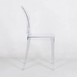 Clear Ghost Transparent Slim Modern Plastic Dining Chair / Vanity Dressing Chair - thumbnail 5