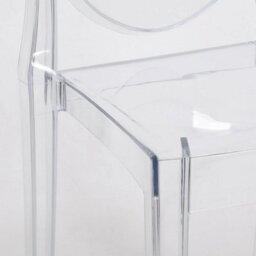 Clear Ghost Transparent Slim Modern Plastic Dining Chair / Vanity Dressing Chair - thumbnail 3