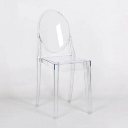 Clear Ghost Transparent Slim Modern Plastic Dining Chair / Vanity Dressing Chair - thumbnail 6