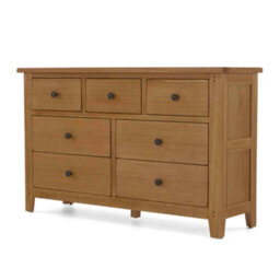 Broadway Oak 3 Over 4 Drawer Chest Fully Assembled - By Roseland Furniture - thumbnail 5
