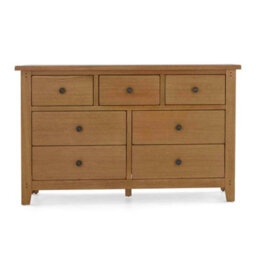 Broadway Oak 3 Over 4 Drawer Chest Fully Assembled - By Roseland Furniture - thumbnail 4