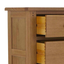 Broadway Oak 3 Over 4 Drawer Chest Fully Assembled - By Roseland Furniture - thumbnail 7