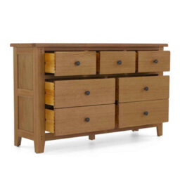 Broadway Oak 3 Over 4 Drawer Chest Fully Assembled - By Roseland Furniture - thumbnail 6