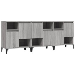 Berkfield Sideboards 3 Pcs Grey Sonoma 60X35X70 Cm Engineered Wood - thumbnail 2