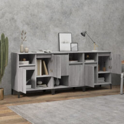 Berkfield Sideboards 3 Pcs Grey Sonoma 60X35X70 Cm Engineered Wood - thumbnail 3