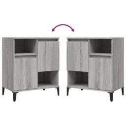 Berkfield Sideboards 3 Pcs Grey Sonoma 60X35X70 Cm Engineered Wood - thumbnail 7