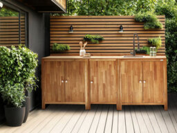 Beliani Outdoor Kitchen Cabinet Venosa Acacia Wood 50 Cm 50 Cm Brown - thumbnail 2