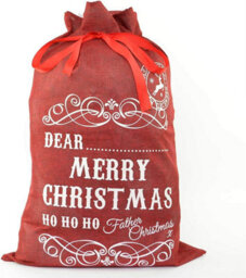 Shatchi Large Premium Hessian Santa Sack Brown Stocking Bag Naughty Is The New Nice Christmas Accessories Xmas Christmas Gifts Bag 72X50Cm - thumbnail 6