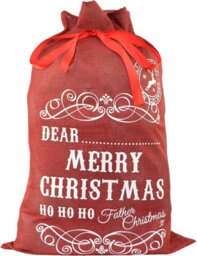 Shatchi Large Premium Hessian Santa Sack Brown Stocking Bag Naughty Is The New Nice Christmas Accessories Xmas Christmas Gifts Bag 72X50Cm - thumbnail 3