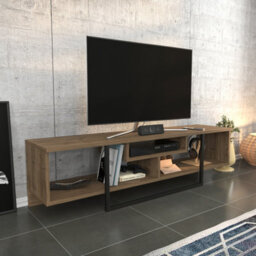 Decorotika Astona Tv Stand Tv Unit For Tvs Up To 65 Inch Walnut And Black - thumbnail 4