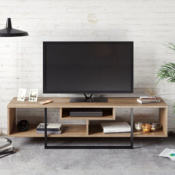 Decorotika Astona Tv Stand Tv Unit For Tvs Up To 65 Inch Walnut And Black - thumbnail 1