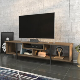 Decorotika Astona Tv Stand Tv Unit For Tvs Up To 65 Inch Walnut And Black - thumbnail 2