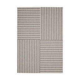 Melrose Eden Multistripe Natural Abstract Design Pile Height 3mm Medium Area Indoor Outdoor Rug - 120/170Cm - thumbnail 4