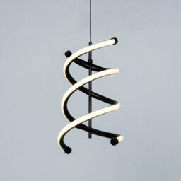 Litecraft Denny Black Led Spiral Ceiling Pendant Light - thumbnail 3