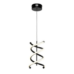 Litecraft Denny Black Led Spiral Ceiling Pendant Light - thumbnail 2