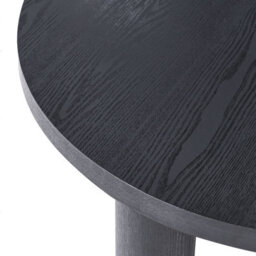 Wyld And Coco Nordicnest Black Round Coffee Table 80Cm Matt Smooth Top, Compact Modern Living Room Table - thumbnail 3