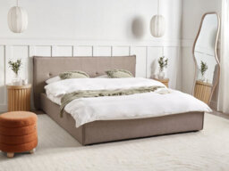 Beliani Bed Faux Linen Lestre 160 X 200 Cm (Eu King Size) Taupe - thumbnail 2