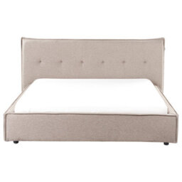 Beliani Bed Faux Linen Lestre 160 X 200 Cm (Eu King Size) Taupe - thumbnail 4