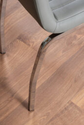 Furniturebox Uk Leonardo Glass And Chrome Metal Dining Table And 6 Elephant Grey Isco Faux Leather Chairs - thumbnail 9