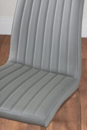 Furniturebox Uk Leonardo Glass And Chrome Metal Dining Table And 6 Elephant Grey Isco Faux Leather Chairs - thumbnail 8