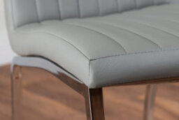 Furniturebox Uk Leonardo Glass And Chrome Metal Dining Table And 6 Elephant Grey Isco Faux Leather Chairs - thumbnail 7