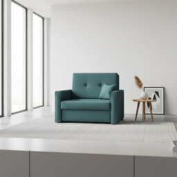 Viva Bis I Armchair With Sleeping Function Storage Container Wooden Frame 103X85X98Cm Turquoise - thumbnail 2