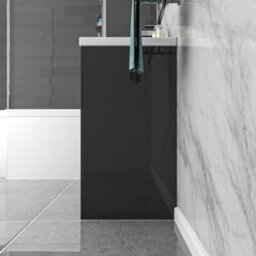 Nes Home Dark Grey 600mm Gloss Bathroom Basin Sink Cabinet & Ceramic Basin - thumbnail 5
