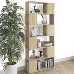Berkfield Book Cabinet Room Divider Sonoma Oak 80X24X186 Cm Engineered Wood