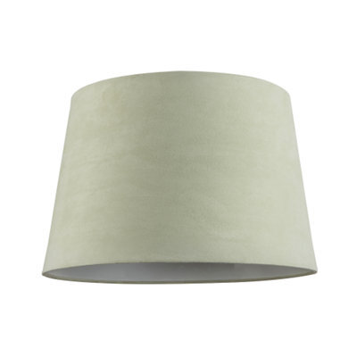 Happy Homewares Olive Green Velvet 12 Inch Drum Lamp Shade With White Cotton Inner - image 1