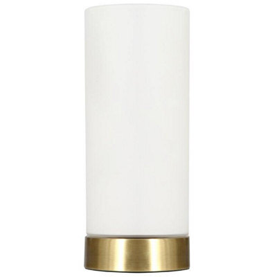 K Living Kliving Lonsdale E14-40W Brass/white Glass Pad Table Lamp - image 1