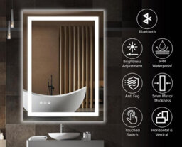 Belofay 500 X 700 mm Rectangular Led Bathroom Mirror Wall Mounted With Anti Fog Tempered Glass - thumbnail 2