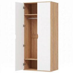 Afn Home Delvito 4 Piece Bedroom Set,  2 Door Wardrobe, 5 Drawer Chest & 2 Bedside Cabinets, White/oak - thumbnail 2